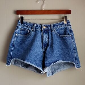 festival vintage denim seamless trimmed mini shorts women 27"